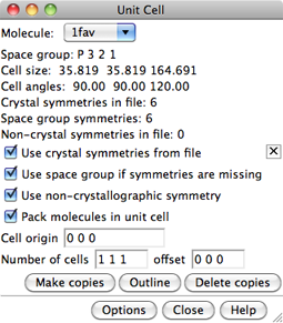 Unit Cell dialog