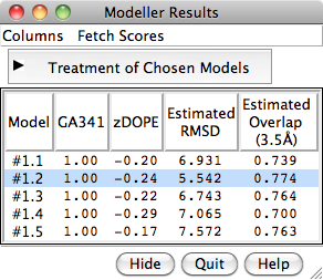 Model List dialog